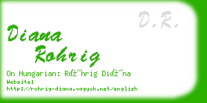 diana rohrig business card